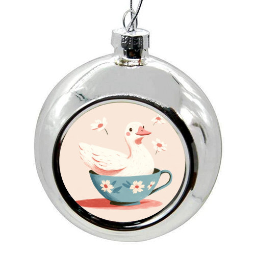 Happy Duck - colourful christmas bauble by DejaReve