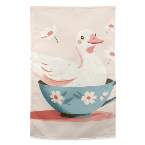 Happy Duck - funny tea towel by DejaReve