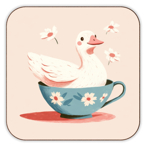 Happy Duck - personalised beer coaster by DejaReve