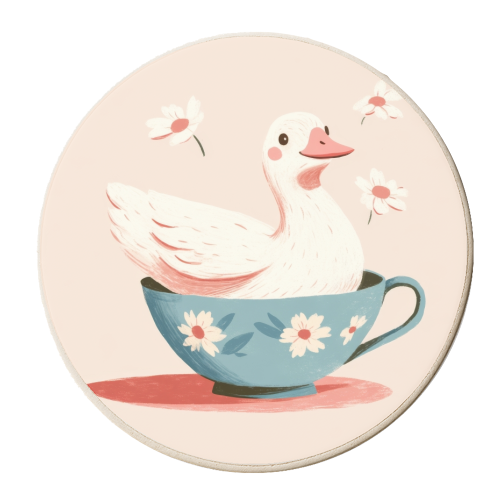 Happy Duck - personalised beer coaster by DejaReve