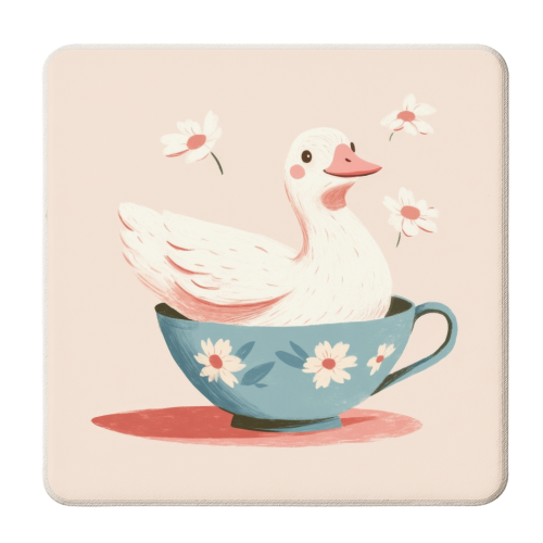 Happy Duck - personalised beer coaster by DejaReve
