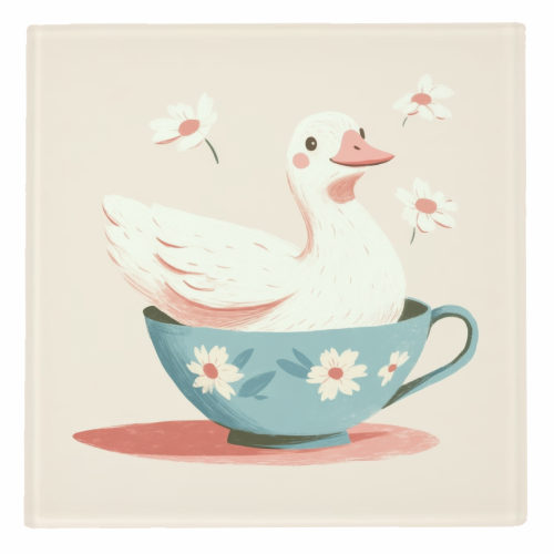 Happy Duck - personalised beer coaster by DejaReve