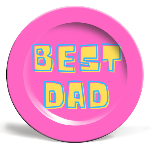 Happy Fathers Day - ceramic dinner plate by FunkyAdi.com