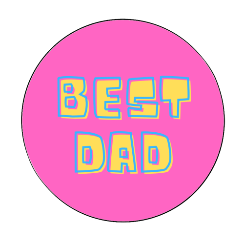 Happy Fathers Day - Circle Sticker by FunkyAdi.com