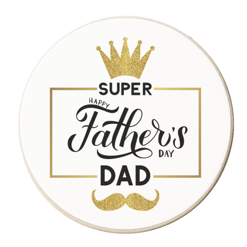Happy Father's day - Super Dad - personalised beer coaster by Anastasios Konstantinidis