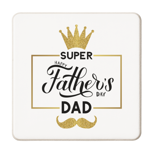 Happy Father's day - Super Dad - personalised beer coaster by Anastasios Konstantinidis