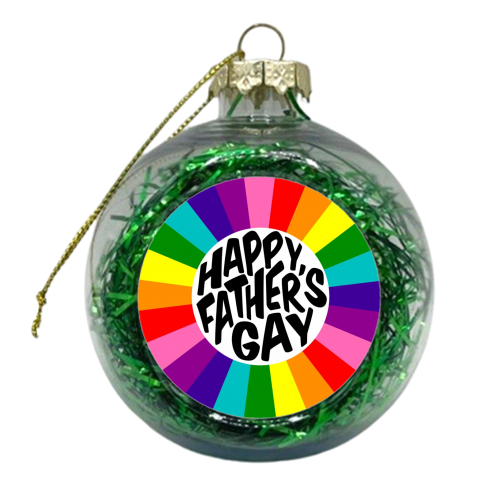 Happy father's gay rainbow - xmas bauble by The Girl Next Draw