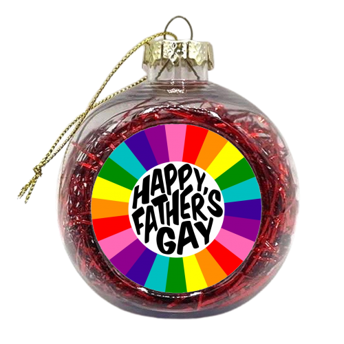 Happy father's gay rainbow - xmas bauble by The Girl Next Draw