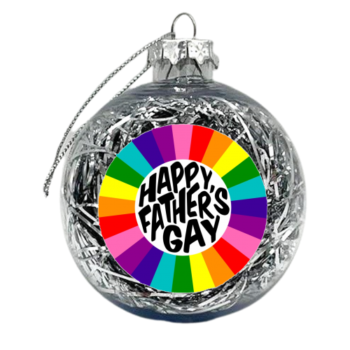 Happy father's gay rainbow - xmas bauble by The Girl Next Draw