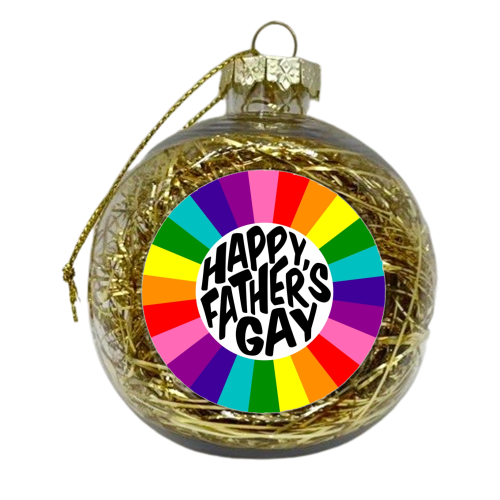 Happy father's gay rainbow - xmas bauble by The Girl Next Draw