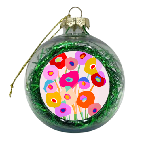 Happy flower bouquet for her - xmas bauble by Dominique Vari