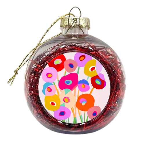 Happy flower bouquet for her - xmas bauble by Dominique Vari