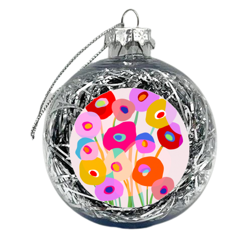 Happy flower bouquet for her - xmas bauble by Dominique Vari