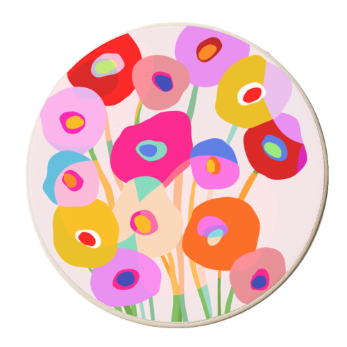 Happy flower bouquet for her - personalised beer coaster by Dominique Vari