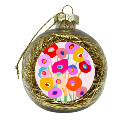 Happy flower bouquet for her - xmas bauble by Dominique Vari