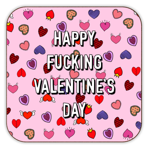 Happy Fucking Valentine's Day - personalised beer coaster by Adam Regester