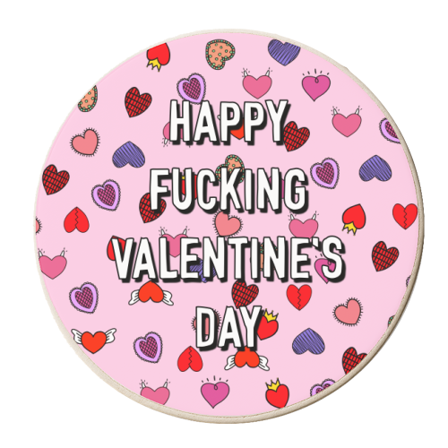 Happy Fucking Valentine's Day - personalised beer coaster by Adam Regester