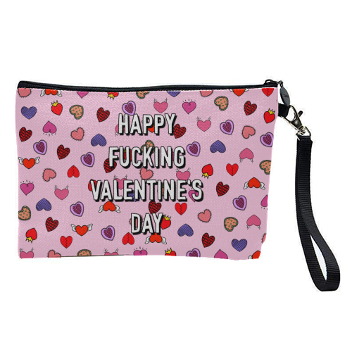 Happy Fucking Valentine's Day - pretty makeup bag by Adam Regester
