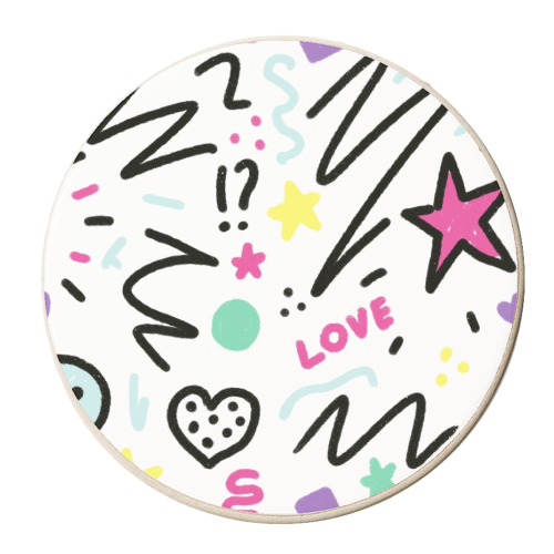 Happy graffiti - personalised beer coaster by Alexandra Williams