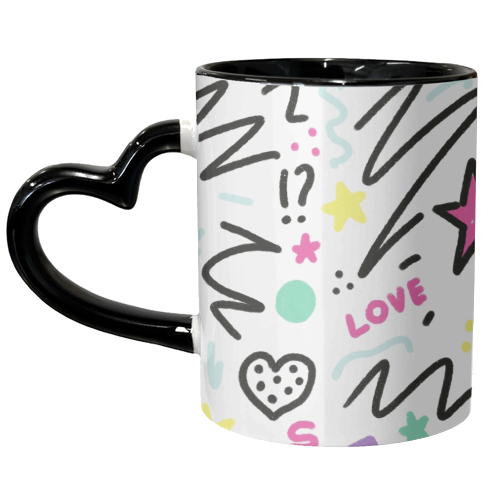 Happy graffiti - unique mug by Alexandra Williams