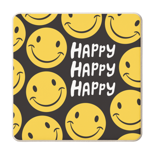 Happy Happy Happy - personalised beer coaster by The Boy and the Bear