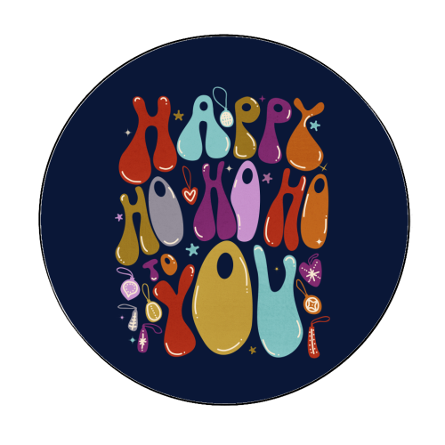 Happy Ho Ho Ho to You Christmas Typography - Circle Sticker by Ania Wieclaw
