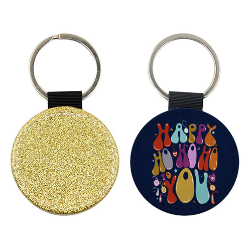 Happy Ho Ho Ho to You Christmas Typography - keyring by Ania Wieclaw