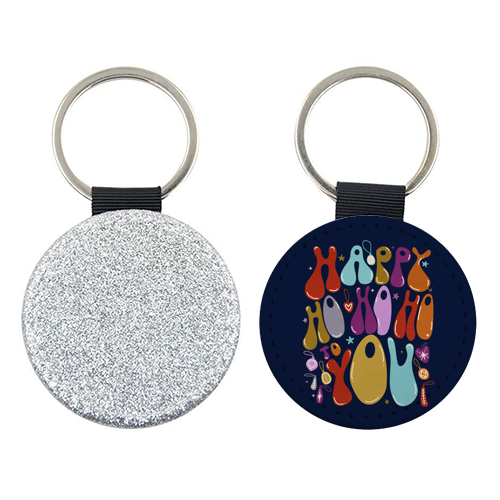 Happy Ho Ho Ho to You Christmas Typography - keyring by Ania Wieclaw
