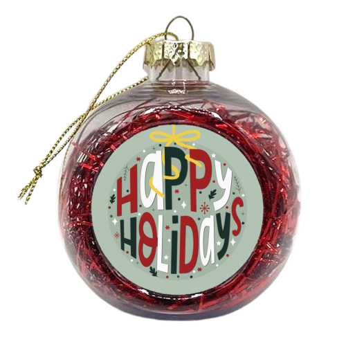 Happy holidays bauble print - xmas bauble by The Girl Next Draw