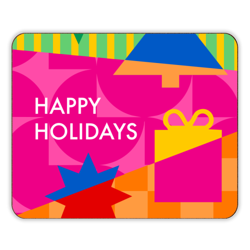 Happy Holidays Geometric Christmas Design - designer placemat by AbiGoLucky