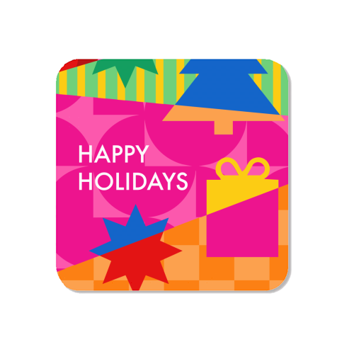 Happy Holidays Geometric Christmas Design - Magnet by AbiGoLucky