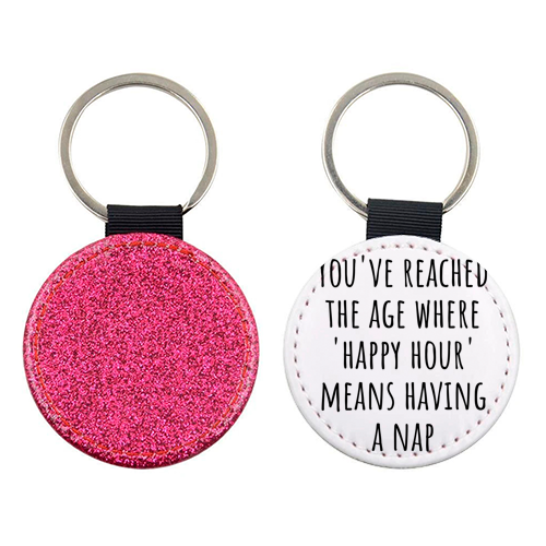 “Happy Hour” Means Nap Time – Funny Retirement Gift for a Coworker Entering Pension Life - keyring by skattia ilie