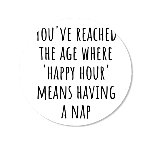 “Happy Hour” Means Nap Time – Funny Retirement Gift for a Coworker Entering Pension Life - Magnet by skattia ilie