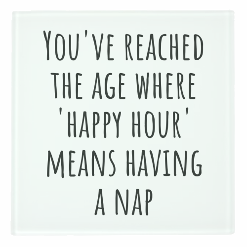 “Happy Hour” Means Nap Time – Funny Retirement Gift for a Coworker Entering Pension Life - personalised beer coaster by skattia ilie