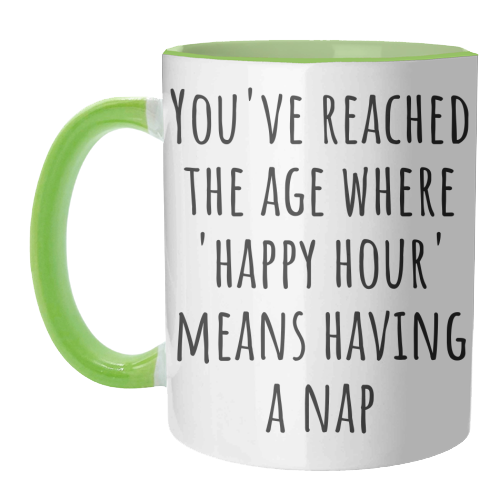 “Happy Hour” Means Nap Time – Funny Retirement Gift for a Coworker Entering Pension Life - unique mug by skattia ilie