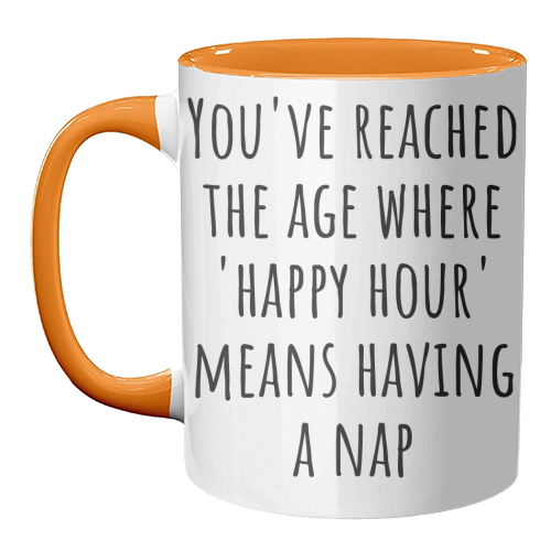 “Happy Hour” Means Nap Time – Funny Retirement Gift for a Coworker Entering Pension Life - unique mug by skattia ilie