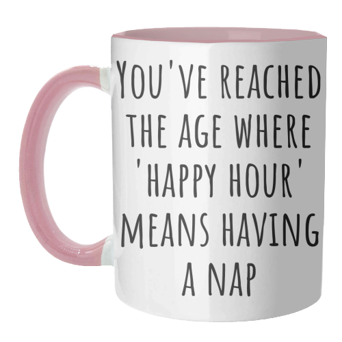 “Happy Hour” Means Nap Time – Funny Retirement Gift for a Coworker Entering Pension Life - unique mug by skattia ilie