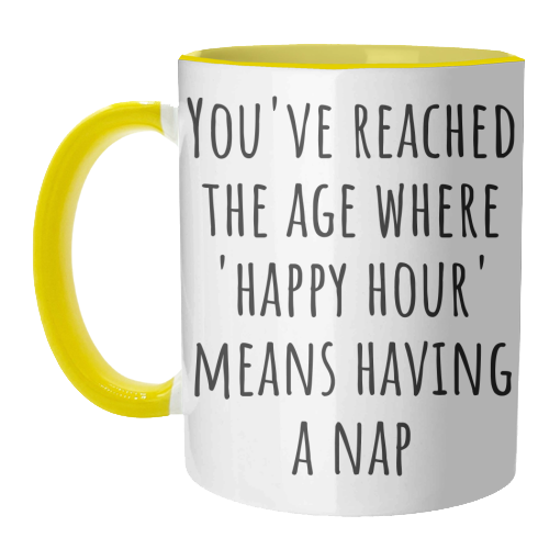 “Happy Hour” Means Nap Time – Funny Retirement Gift for a Coworker Entering Pension Life - unique mug by skattia ilie