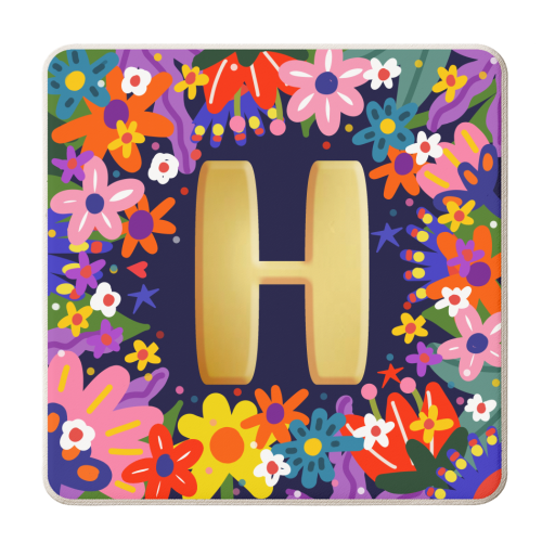 HAPPY LETTER H - personalised beer coaster by Nichola Cowdery