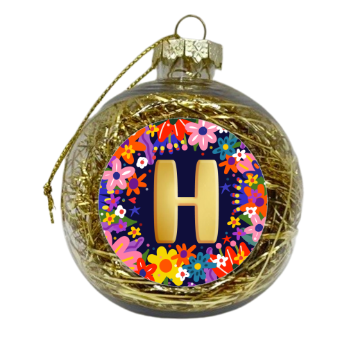 HAPPY LETTER H - xmas bauble by Nichola Cowdery