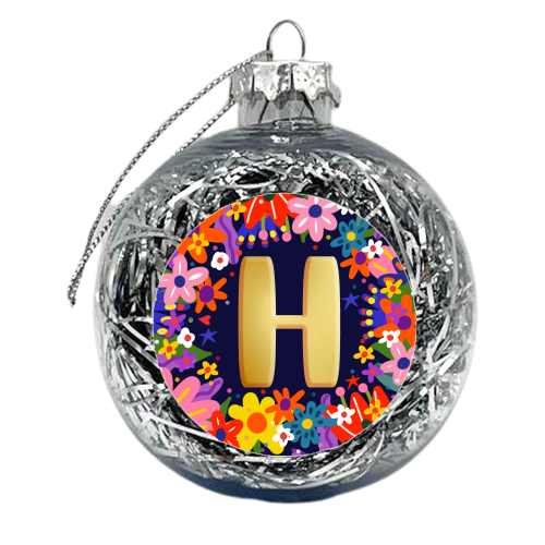 HAPPY LETTER H - xmas bauble by Nichola Cowdery