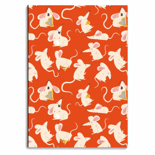 Happy mice pattern - personalised A4, A5, A6 notebook by Ania Wieclaw