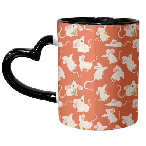 Happy mice pattern - unique mug by Ania Wieclaw