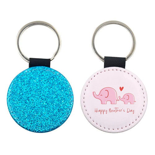 Happy Mother's Day - Cute Elephants Design - keyring by By Honey Studios
