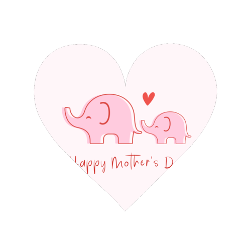 Happy Mother's Day - Cute Elephants Design - Magnet by By Honey Studios