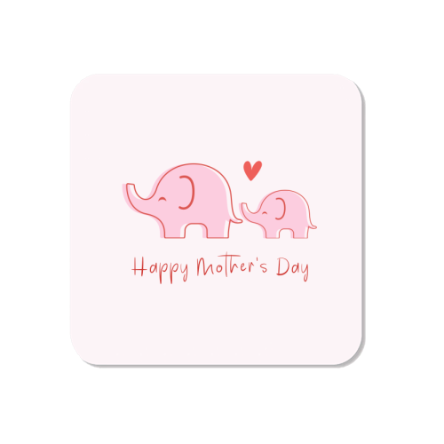 Happy Mother's Day - Cute Elephants Design - Magnet by By Honey Studios