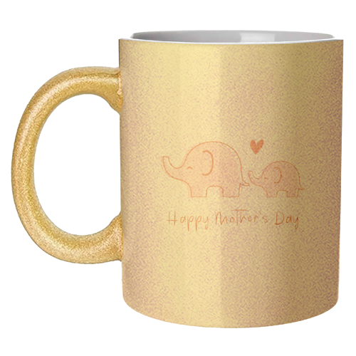 Happy Mother's Day - Cute Elephants Design - unique mug by By Honey Studios