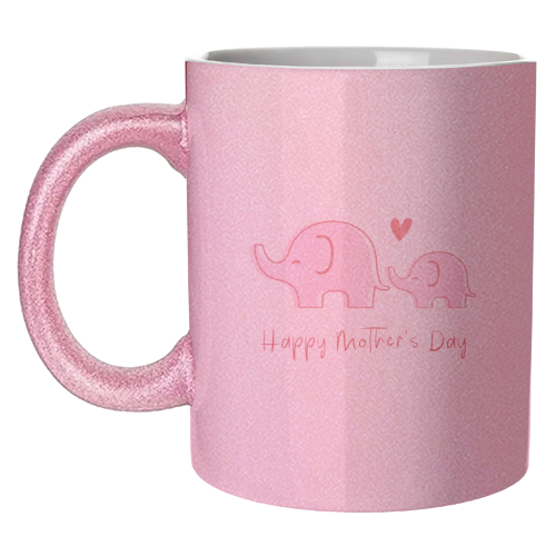 Happy Mother's Day - Cute Elephants Design - unique mug by By Honey Studios