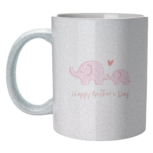 Happy Mother's Day - Cute Elephants Design - unique mug by By Honey Studios