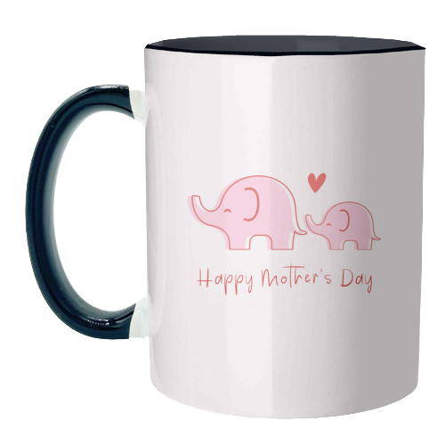 Happy Mother's Day - Cute Elephants Design - unique mug by By Honey Studios